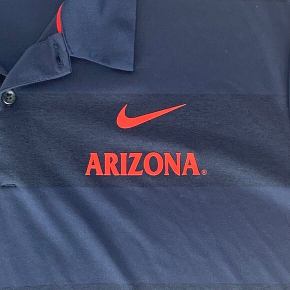 Arizona Wildcats NCAA Navy Blue Nike Dri Fit Polo Shirt Mens XL - Picture 2 of 5